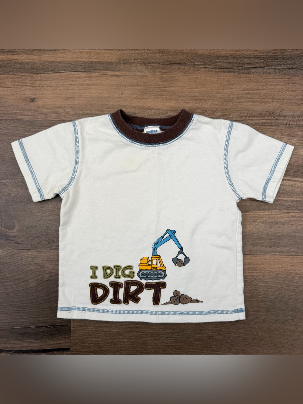 Y2K Gymboree '05 Bulldozer "I Can Dig" T-shirt Size 12-18 Months